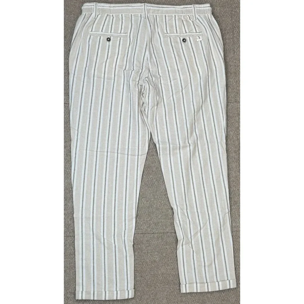 NOHOW Liam‎ Striped Beige Men's Casual Pants Size EU 54 US 40